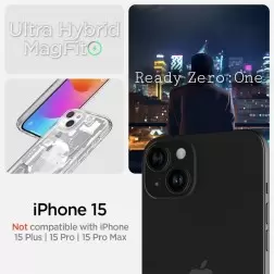 Spigen Ultra Hybrid MagSafe, zero one white - iPhone 15