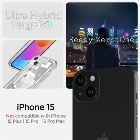 Spigen Ultra Hybrid MagSafe, zero one white - iPhone 15