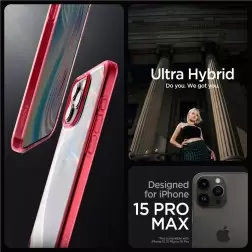 Spigen Ultra Hybrid, giliai raudona - iPhone 15 Pro Max