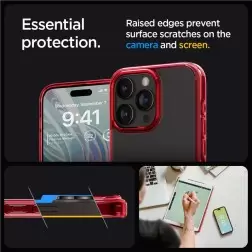 Spigen Ultra Hybrid, giliai raudona - iPhone 15 Pro Max