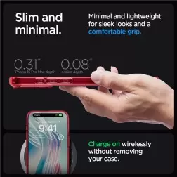 Spigen Ultra Hybrid, giliai raudona - iPhone 15 Pro Max
