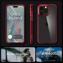 Spigen Ultra Hybrid, giliai raudona - iPhone 15 Pro Max