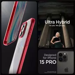 Spigen Ultra Hybrid, deep red - iPhone 15 Pro
