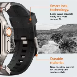 Spigen Dura Pro Armor juosta, juoda - Apple Watch 49mm/45mm/44mm/42mm