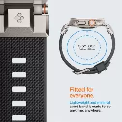 Spigen Dura Pro Armor juosta, juoda - Apple Watch 49mm/45mm/44mm/42mm