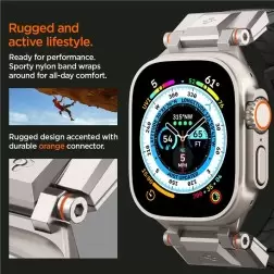 Spigen Dura Pro Armor juosta, juoda - Apple Watch 49mm/45mm/44mm/42mm