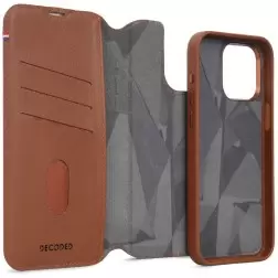 Decoded Leather Detachable Wallet, tan - iPhone 15 Pro Max