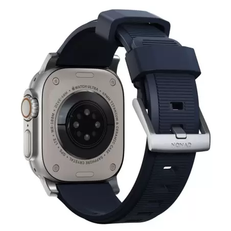 Nomad Rugged Strap, atlantic blue/silver - AW Ultra 2/1 49mm 9/8/7 45mm/6/SE/5/4 44mm/3/2/1 42mm