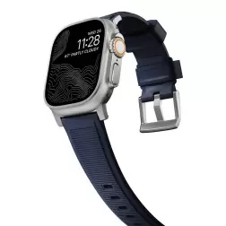 Nomad Rugged Strap, atlantic blue/silver - AW Ultra 2/1 49mm 9/8/7 45mm/6/SE/5/4 44mm/3/2/1 42mm
