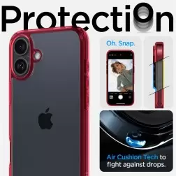 Spigen Ultra Hybrid, red crystal - iPhone 16
