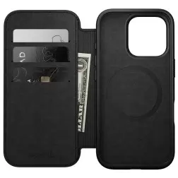Nomad Modern Leather Folio, black - iPhone 16 Pro