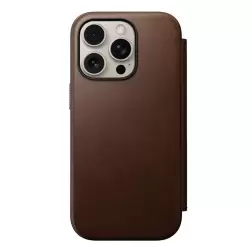 Nomad Modern Leather Folio, brown - iPhone 16 Pro