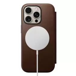 Nomad Modern Leather Folio, brown - iPhone 16 Pro
