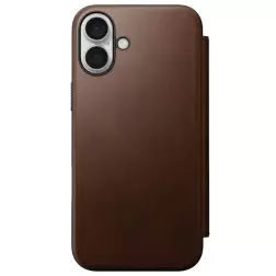 Nomad Modern Leather Folio, brown - iPhone 16 Plus