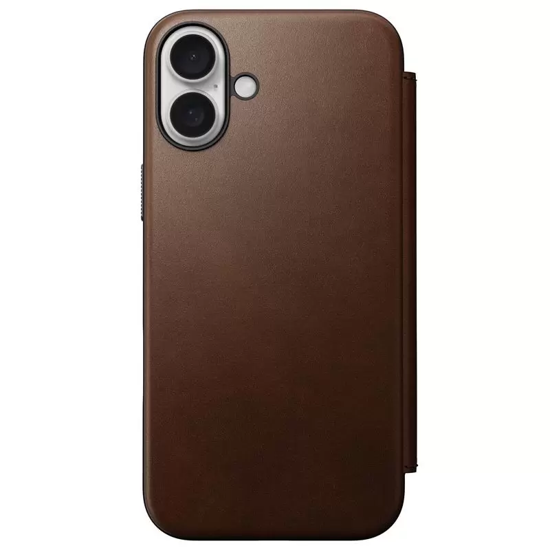Nomad Modern Leather Folio, brown - iPhone 16 Plus