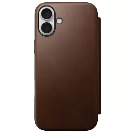 Nomad Modern Leather Folio, brown - iPhone 16 Plus