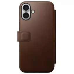 Nomad Modern Leather Folio, brown - iPhone 16 Plus