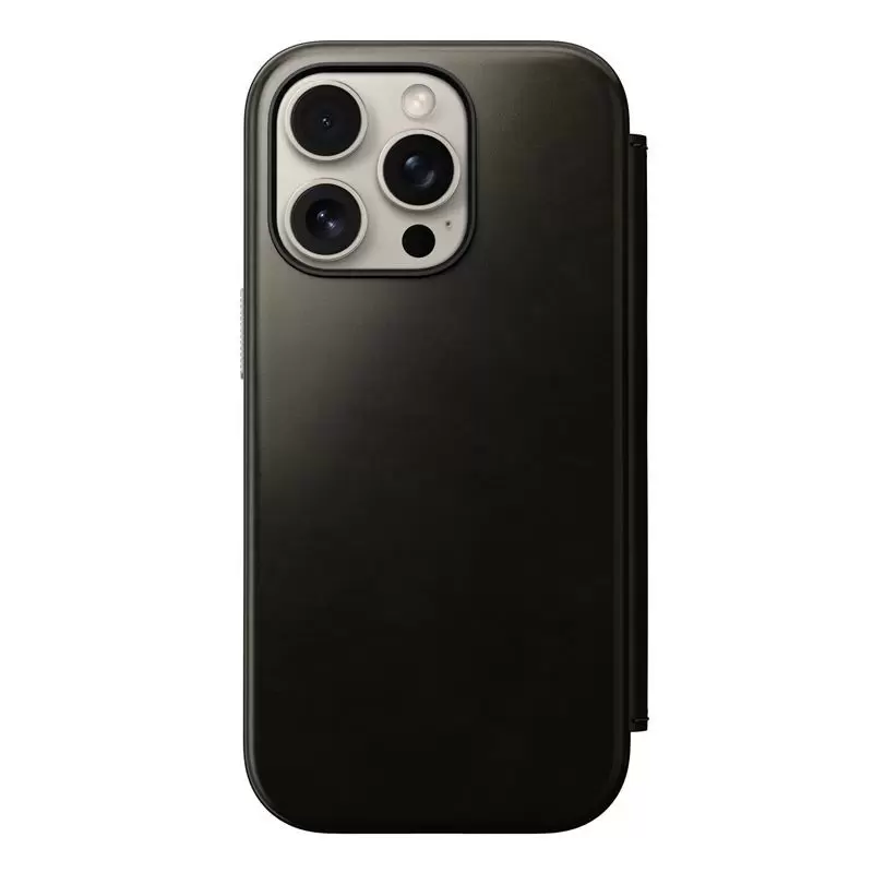 Nomad Leather Folio, green chrome - iPhone 16 Pro