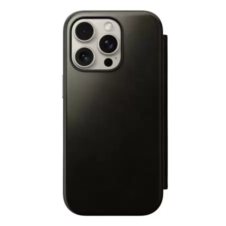 Nomad Leather Folio, green chrome - iPhone 16 Pro
