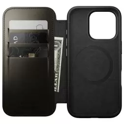 Nomad Leather Folio, green chrome - iPhone 16 Pro