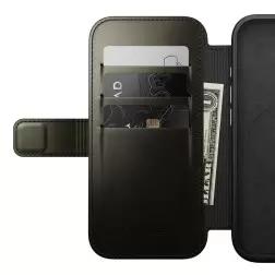 Nomad Leather Folio, green chrome - iPhone 16 Pro