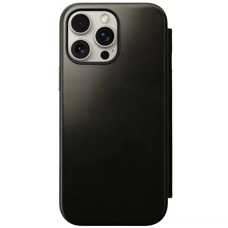 Nomad Leather Folio, green chrome - iPhone 16 Pro Max