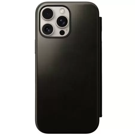 Nomad Leather Folio, green chrome - iPhone 16 Pro Max