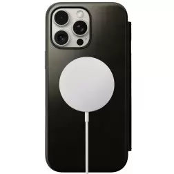 Nomad Leather Folio, green chrome - iPhone 16 Pro Max