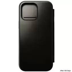 Nomad Leather Folio, green chrome - iPhone 16 Pro Max