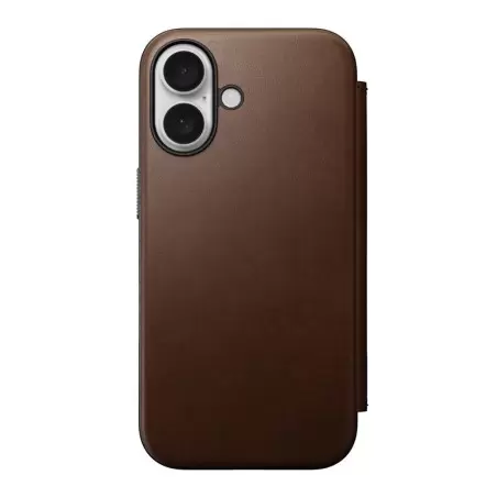 Nomad Modern Leather Folio, brown - iPhone 16