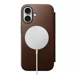 Nomad Modern Leather Folio, brown - iPhone 16