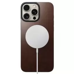 Nomad Magnetic Leather Back, brown - iPhone 16 Pro Max