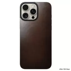 Nomad Magnetic Leather Back, brown - iPhone 16 Pro Max