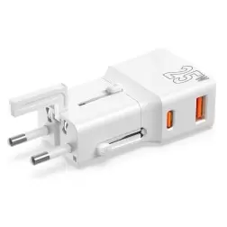 Mobile Origin Travel adapter 25W, EU/US/UK/AU, white