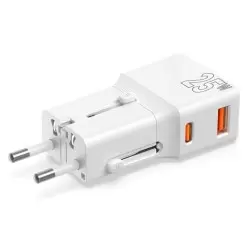 Mobile Origin Travel adapter 25W, EU/US/UK/AU, white