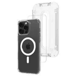 Spigen Ultra Hybrid MagSafe, white + Glass tR EZ Fit Pack - iPhone 16 Pro Max