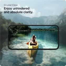 Spigen Glass tR AlignMaster HD 1 paketas, FC juoda - iPhone 14/13 Pro/13
