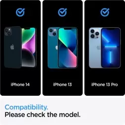 Spigen Glass tR AlignMaster HD 1 paketas, FC juoda - iPhone 14/13 Pro/13