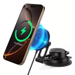 Spigen OneTap Pro 4 MagSafe Car Mount Charger, black - Wireless / Dashboard / Windshield