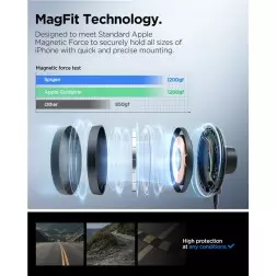 Spigen OneTap Pro 4 MagSafe Car Mount Charger, black - Wireless / Dashboard / Windshield