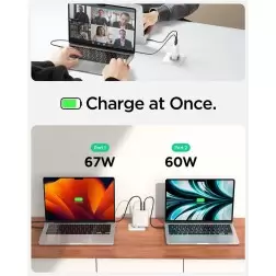 Spigen ArcStation Pro 140W Wall Charger, white - GaN / 2-Port