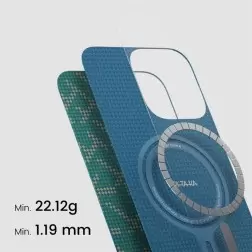 Pitaka Tactile Woven Case, PTK Green/Gold - iPhone 16 Pro Max