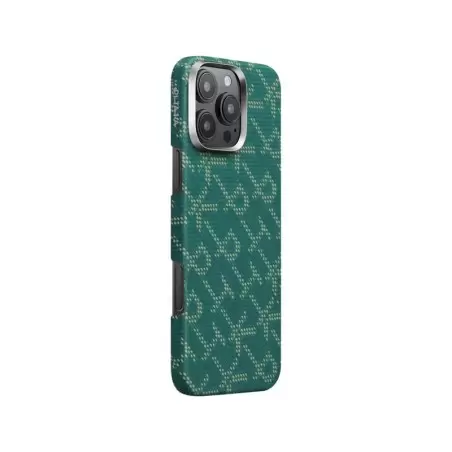 Pitaka Tactile Woven Case, PTK Green/Gold - iPhone 16 Pro