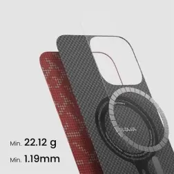 Pitaka Tactile Woven Case, PTK Red/Gold - iPhone 16 Pro Max