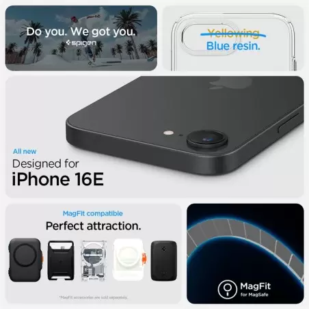 Spigen Crystal Flex MagSafe, clear white - iPhone 16e