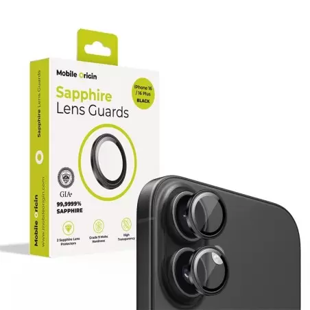 Mobile Origin Sapphire Lens guards, black - iPhone 16/16 Plus