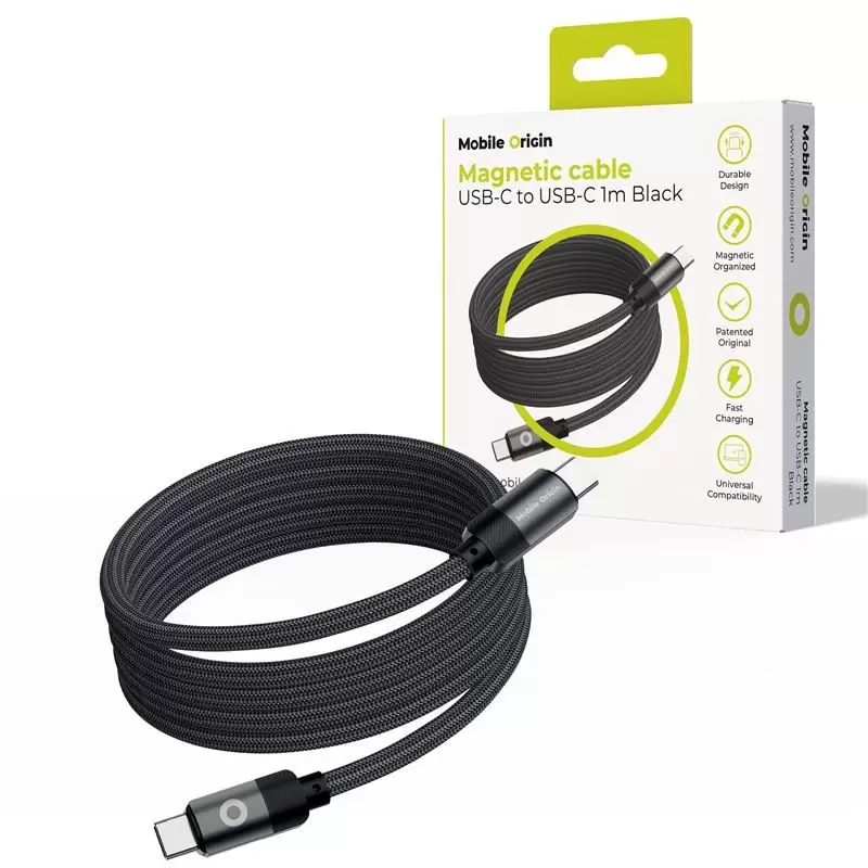 Mobile Origin Magnetic Patented Original Cable USB-C to USB-C 1m, black