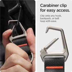 Spigen Carabiner With KeyRing 2 Pack, black