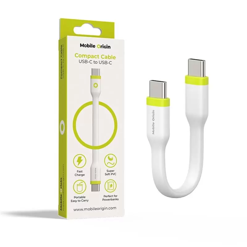 Mobile Origin Compact cable USB-C to USB-C, white