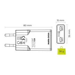 Mobile Origin GaN 30W Slim Charger MO18 - Dual USB-C